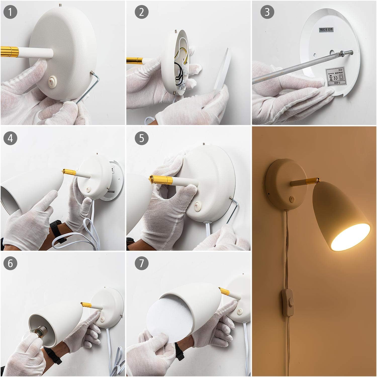 60% Off Discount Modern Plug in Wall Sconce Lighting for Bedroom with Cord, White Finished Rotatable Simplicity Plug-in or Hardwire Wall Lamp Lighting Fixture for Indoor Bedroom Living Room 50% Off Discount Modern Plug in Wall Sconce Lighting for Bedroom with Cord, White Finished Rotatable Simplicity Plug-in or Hardwire Wall Lamp Lighting Fixture for Indoor Bedroom Living Room