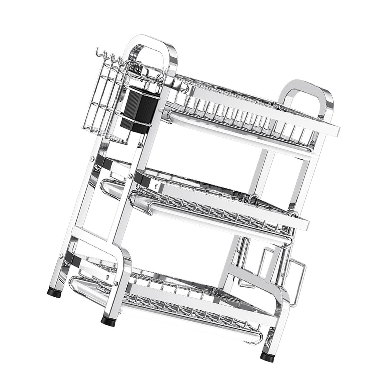 Scolapiatti con Scolapiatti, Griglia per Lavello in Acciaio Inox, Vaschetta Raccogligocce per L'organizzazione di Ristoranti, Hotel, 43 Cm X 23.5 Cm X