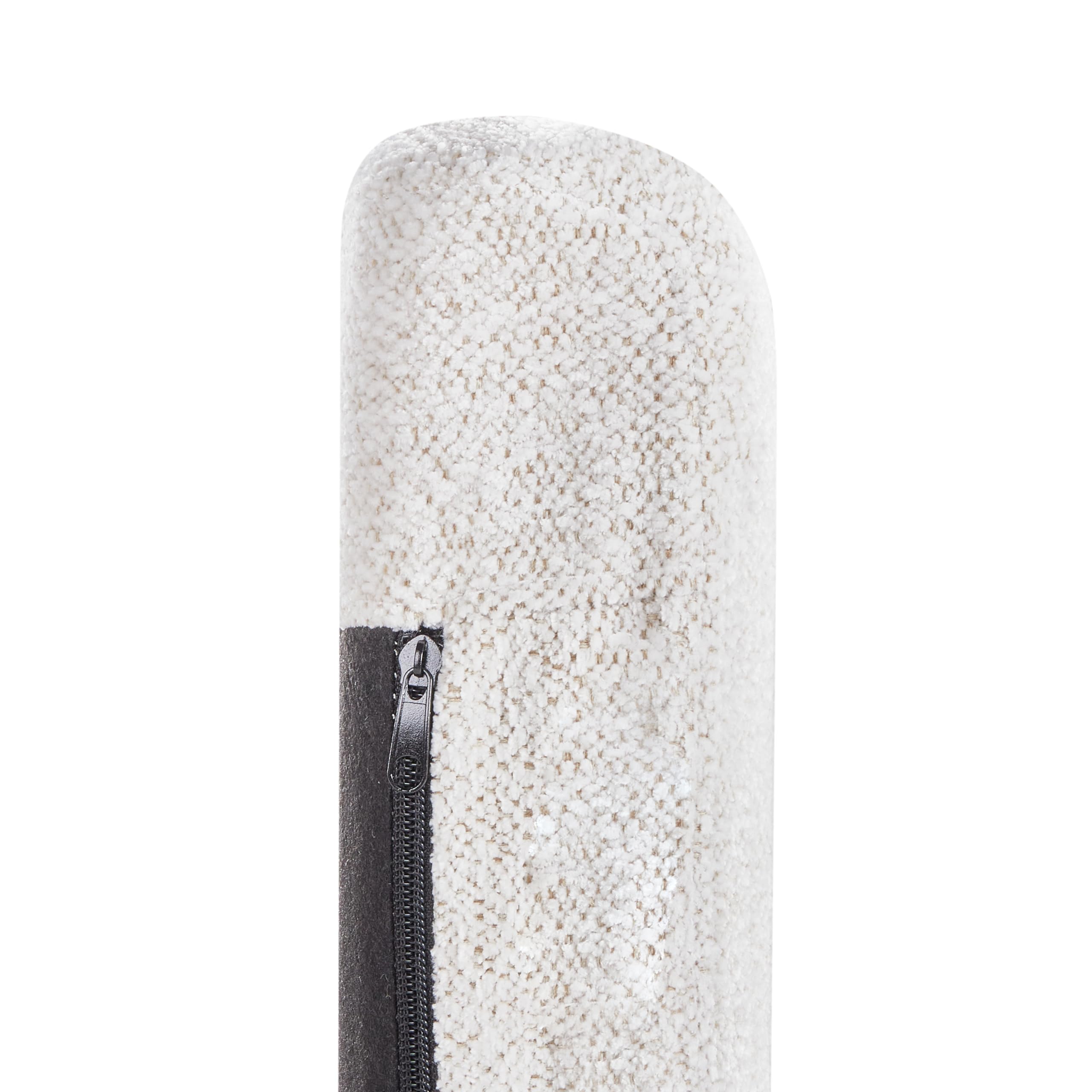 Beliani Silla Mecedora de Tela Asiento de poliéster Patas de Metal Patines de Madera diseño Moderno Blanco Crema Kvelia