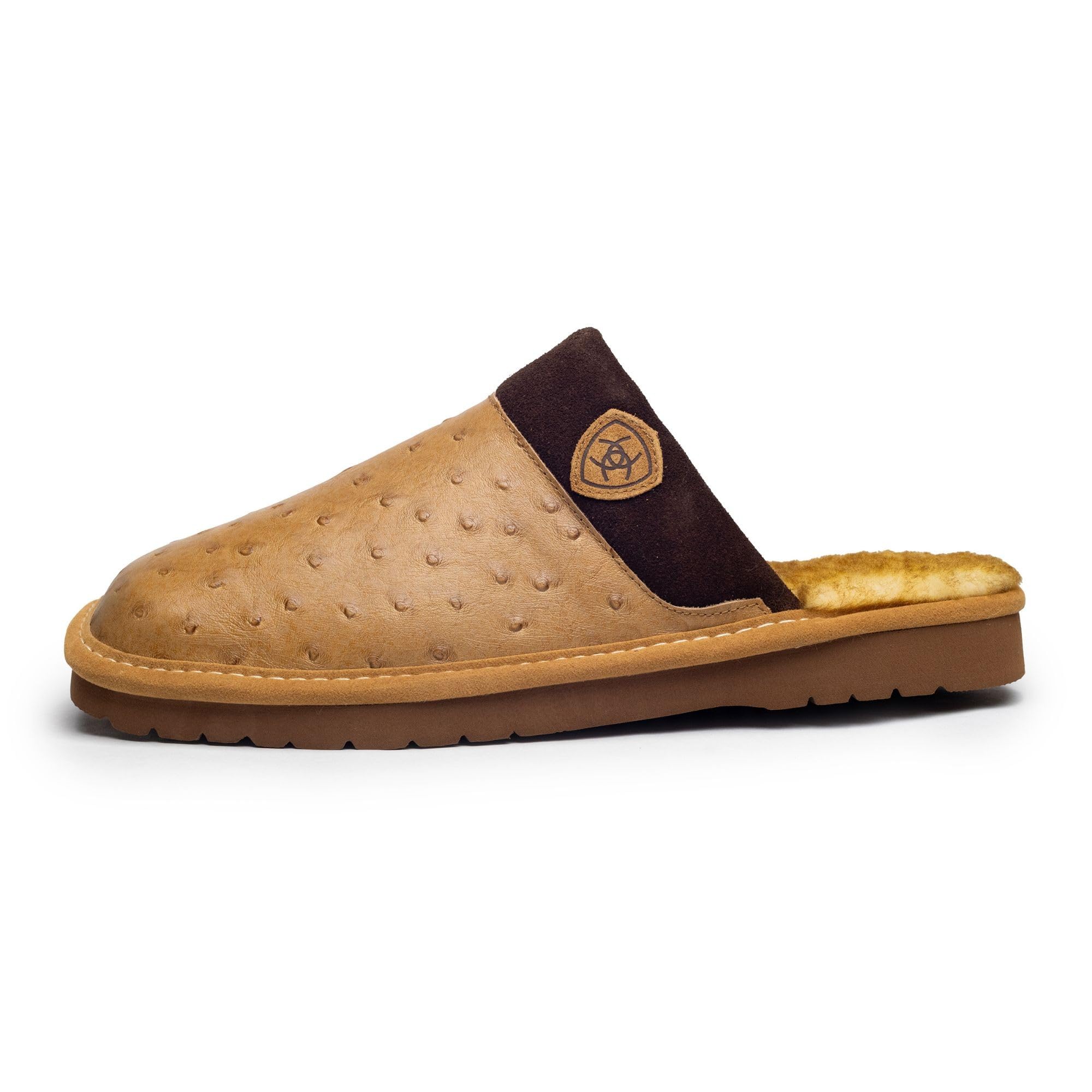 ARIAT Mens Indoor Outdoor Warm Comfortable Silversmith Square Toe Exotic Slippers with Leather Upper