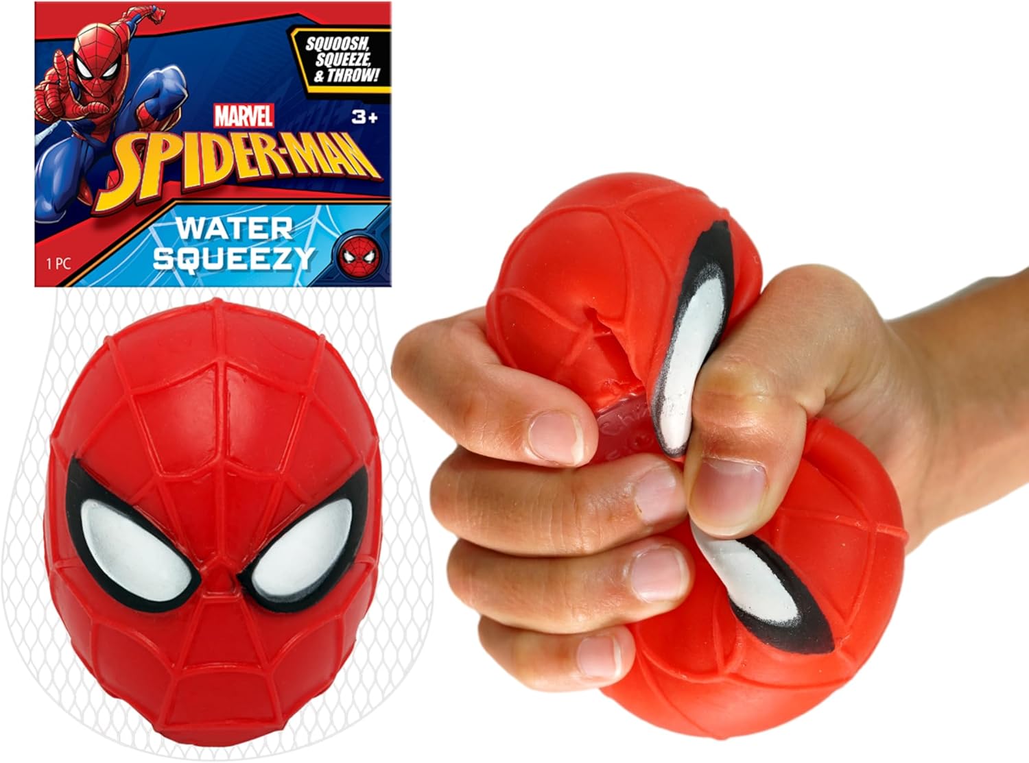 JA-RU Marvel Avengers Stretchy Squishy Stress Ball. Superheroes Hulk Spiderman & Iron Man Stretchy Fidget Toy Hand Therapy Birthday Toy Supplies for Kids. Stocking Stuffers (Spiderman Stress Ball, 1)