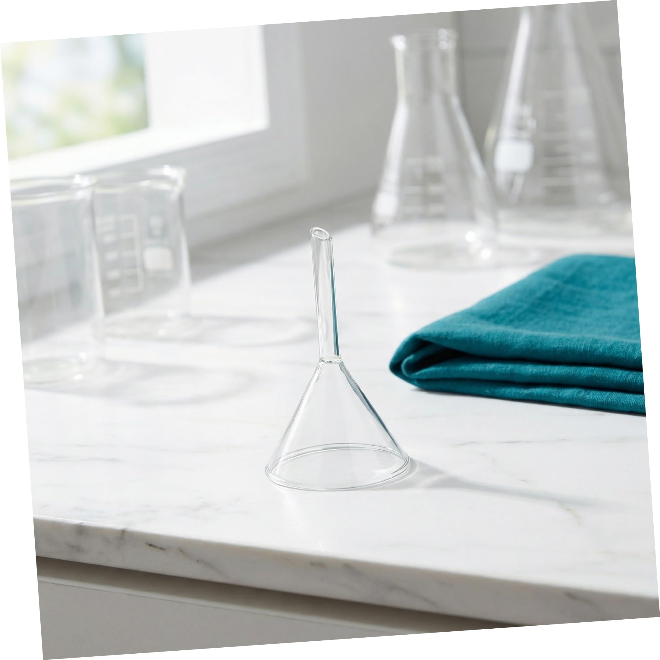 POPETPOP Entonnoir Triangulaire En Verre Borosilicaté 4.33 Pouces Pour Laboratoire Chimique Analytique Lavable Réutilisable Pour Liquides Et Solides