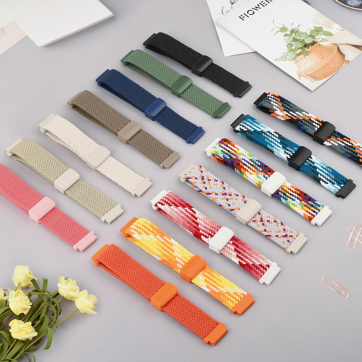 Vancle Replacement Band for Garmin Vivoactive 4 Watch Bands/Garmin Forerunner 255/265 / Forerunner 935/945 Bands, Nylon Sports Loop Strap Wristbands for Garmin Forerunner Smartwatch Women Men