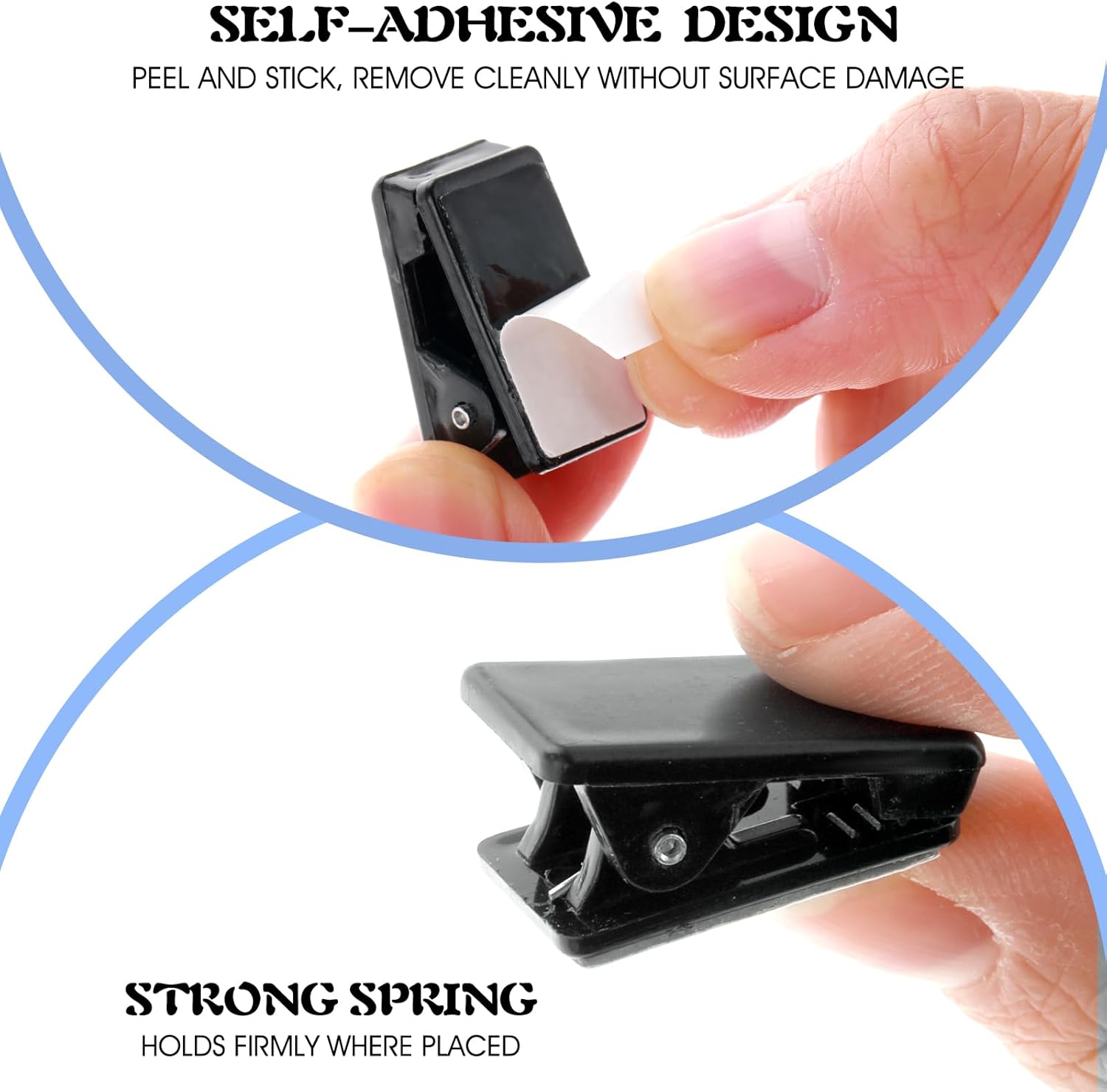 Self Adhesive Tapestry Clips - Double-Sided Adhesive Spring Clips for