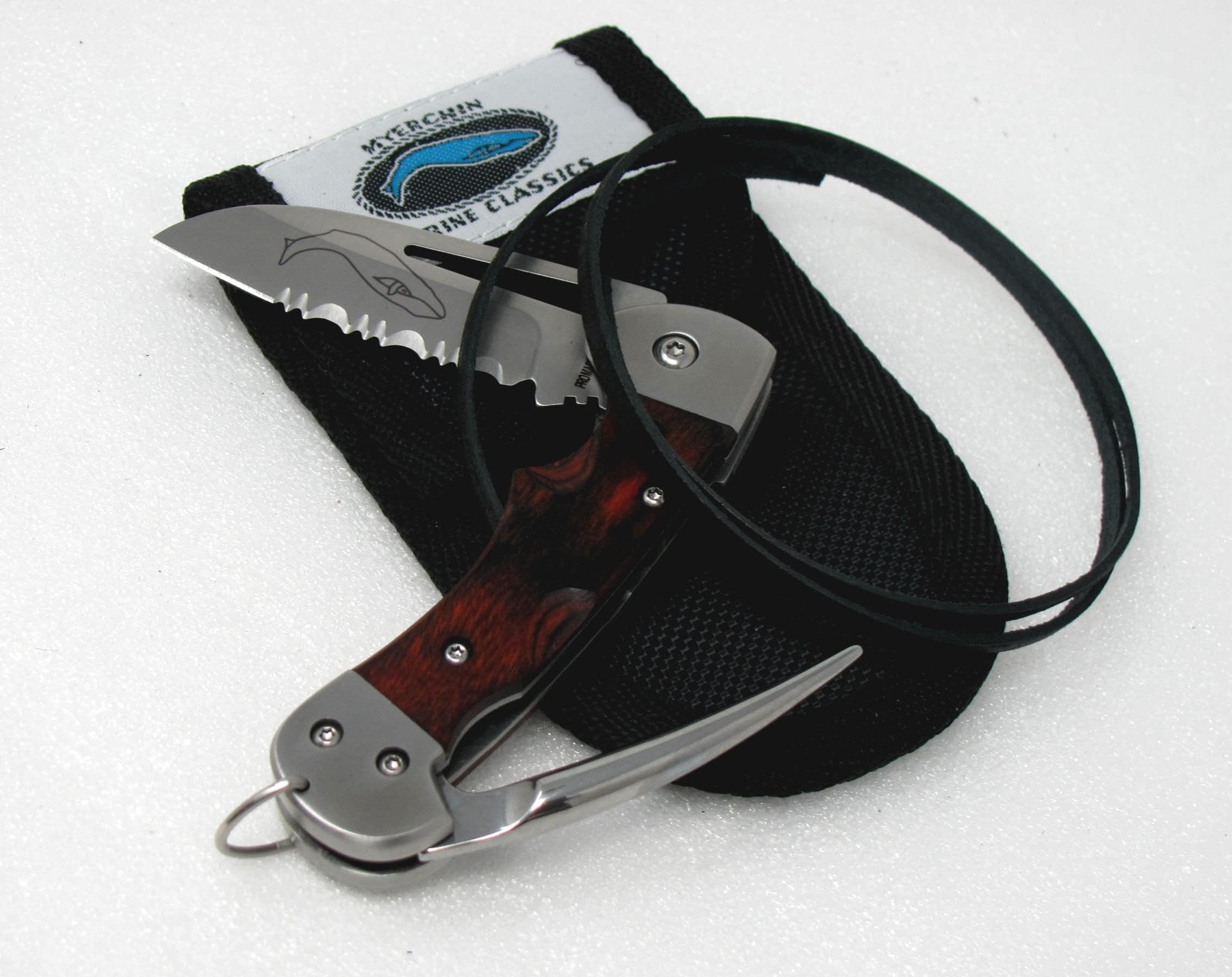 Myerchin Knives d at Sea WF377P Crew Rigging Knife 3/4" Serrated Blade and Marlin Spike