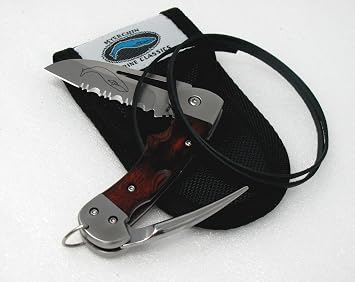Tested at Sea Myerchin Knives WF377P Crew Rigging Knife 3/4 Serrated Blade and Marlin Spike With Leather Lanyard Strap