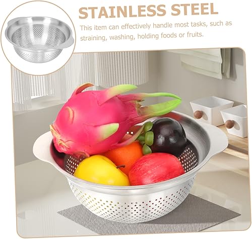 Miniatura 4 de PRETYZOOM Stainless Steel Colander Strainer Steel Multi-purpose Basin Kitchen Drain Basket
