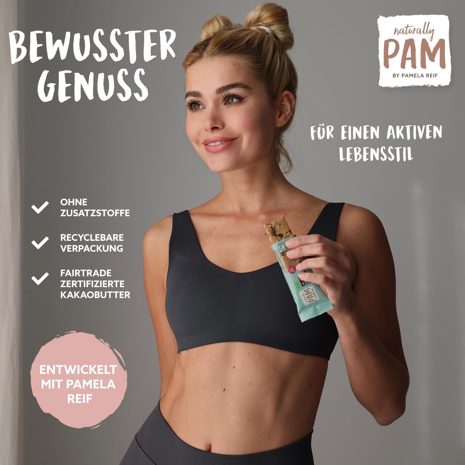 Naturally Pam Oat Bar - Bio Haferriegel von Pamela Reif - Müsliriegel aus Haferflocken & Nüssen - Vegan & Glutenfrei - White Coconut 12 x 40g