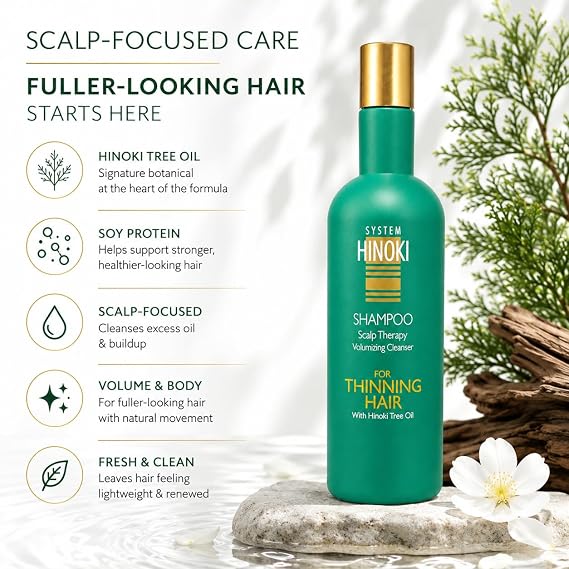 Hayashi System Hinoki Shampoo for Thinning Hair, 10.1 Fl Oz