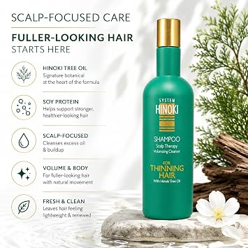 Hayashi System Hinoki Shampoo for Thinning Hair, 10.1 Fl Oz