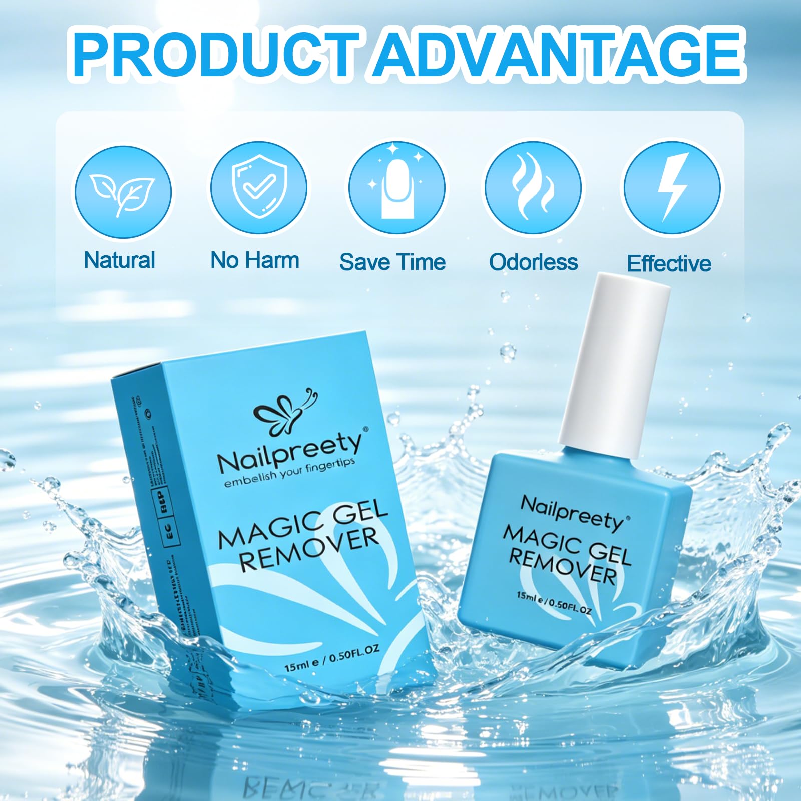 Dissolvant Vernis Semi Permanen Kit,Dissolvant-Vernis à Ongle en Gel,Gel Nail Polish Remover Inclus Lime à Ongles,Grattoirs pour Vernis à Ongles,Enlever Facile Et Rapide De L'ongle En Gel,15ML