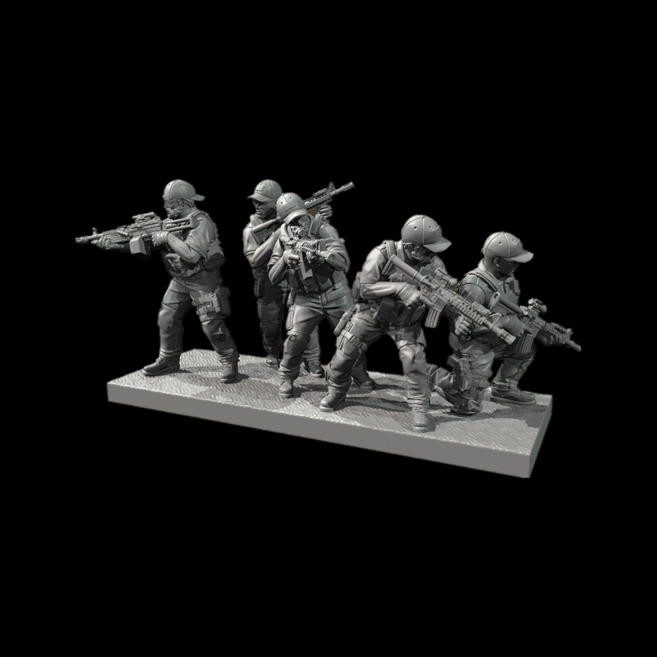 1/35 Kit de Modelo de Comando EE.UU., sin Pintar y sin Montar (4 Figuras) //l1b3J5