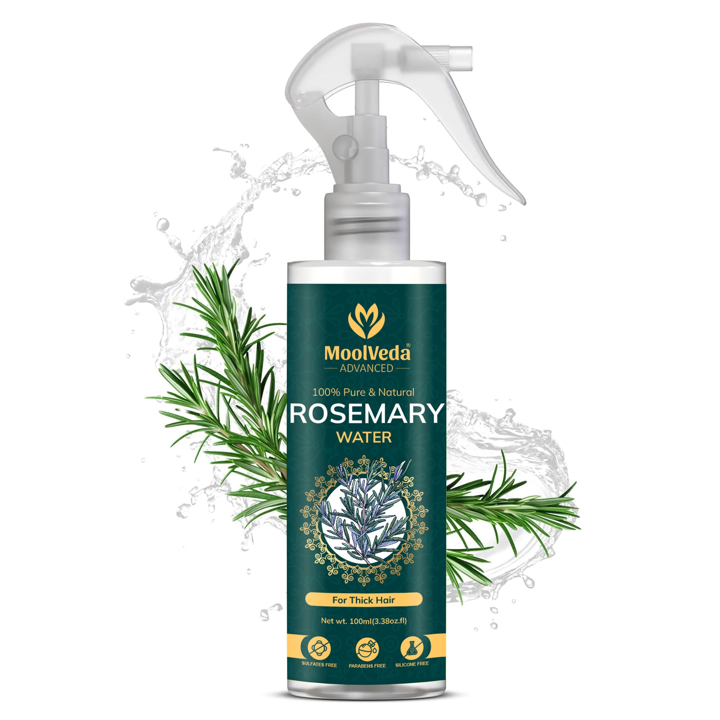Rosemary Water Spray For Hair Care | Rosemary Hair Mist | Adds Shine | Helps Reduce Hairfall | Strengthens Hair | Suitable For All Hair Types (100 ml)