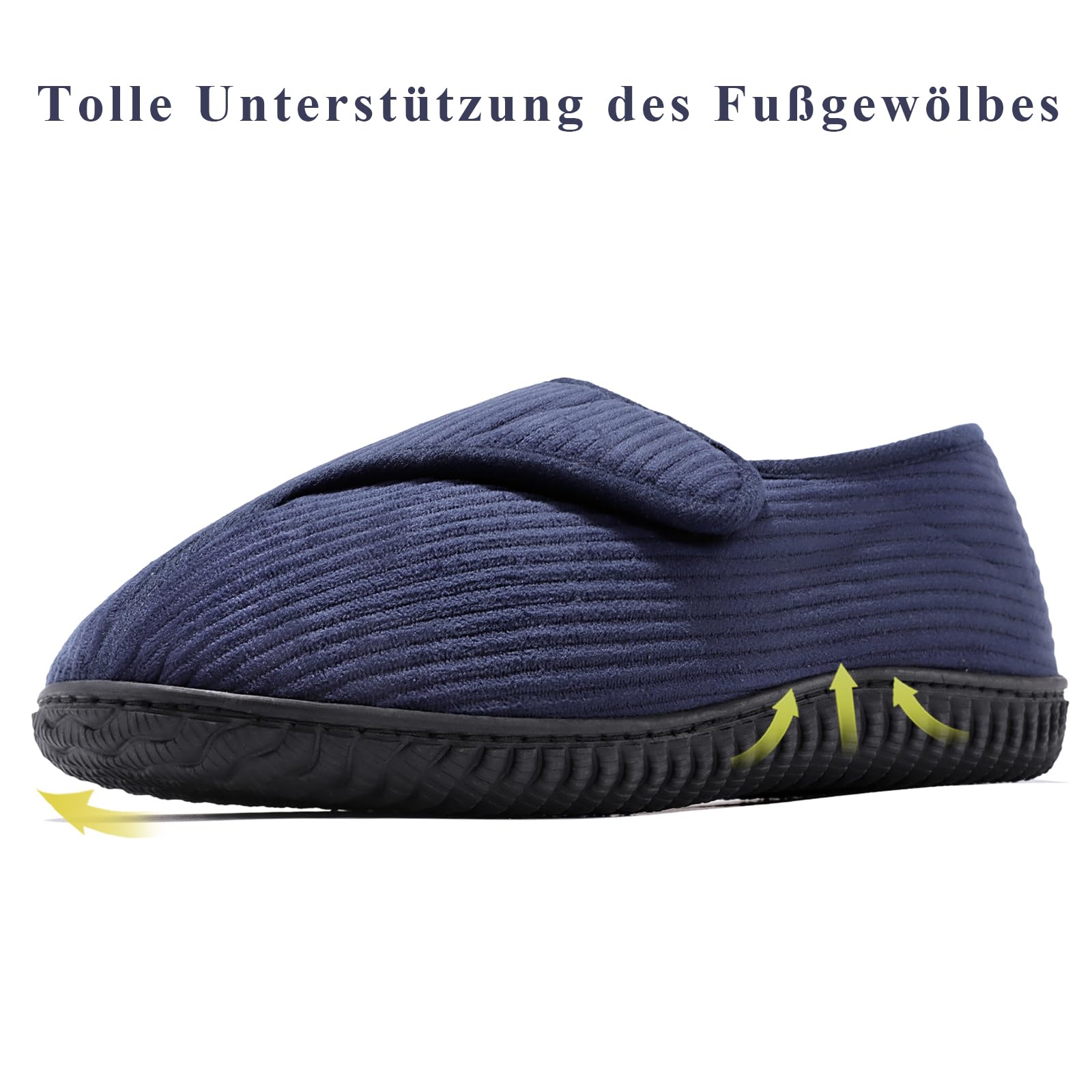 Git-up Herren Diabetiker Hausschuhe Schuhe Arthritis Ödem Verstellbare Verschluss Memory Foam Hausschuhe