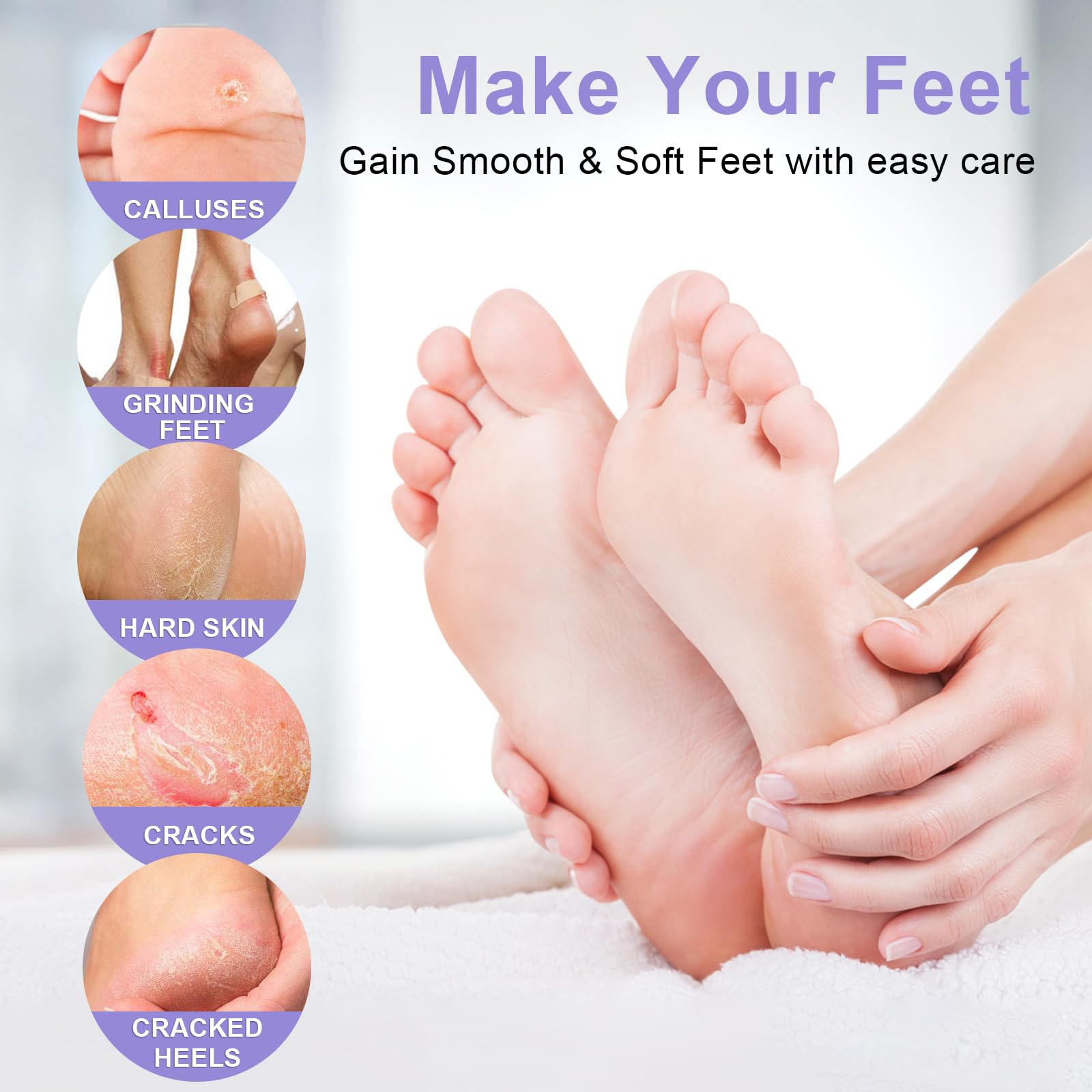 FUNNIR Foot Peel Mask Exfoliant for Peeling Off Calluses, Natural Exfoliator for Callus, Dry Dead Skin, Repair Rough Heels (2 pairs)