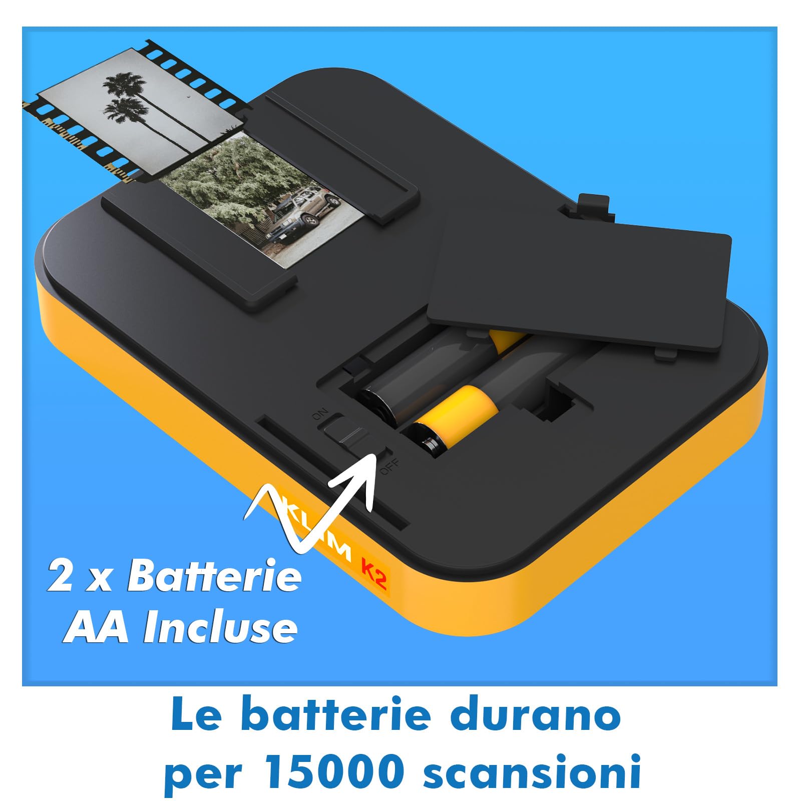Klim K2 Scanner Mobile per Pellicole 35 mm - Kit di Sviluppo Essenziale per Foto a Colori