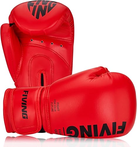 FIVING Guantes de boxeo para niños, guantes de entrenamiento de boxeo juvenil para niños y niñas, guantes de lucha de 4 onzas y 6 onzas, saco de