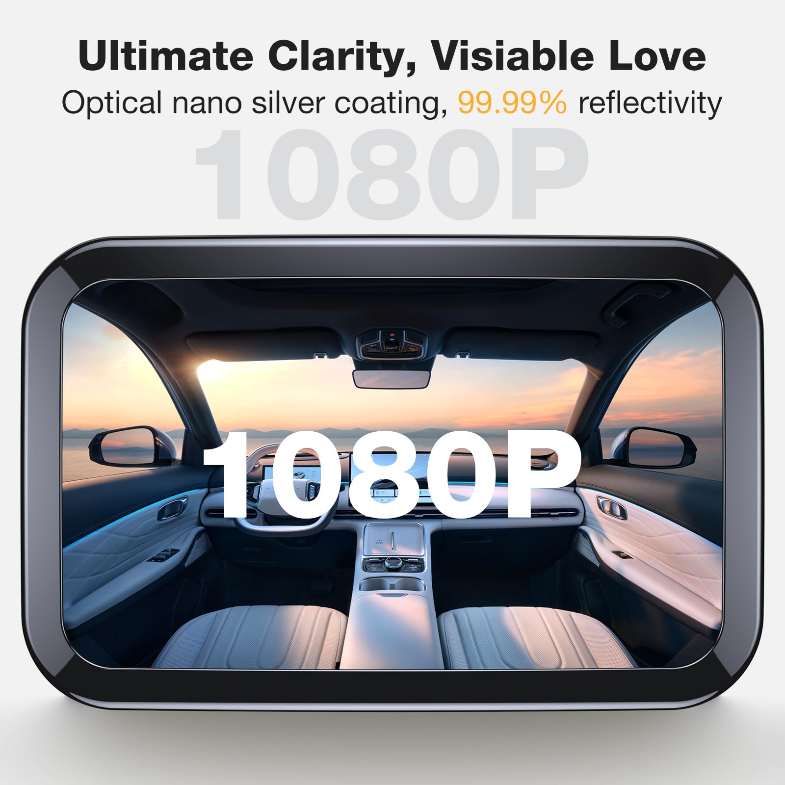 Espejo Bebé Coche, Espejo Coche Bebe Asiento Trasero, Visión Nítida Y Clara, 360° Rotación,Vidrio Acrílico Irrompible, Bebé Para Asientos Traseros Para Bebés Infantiles