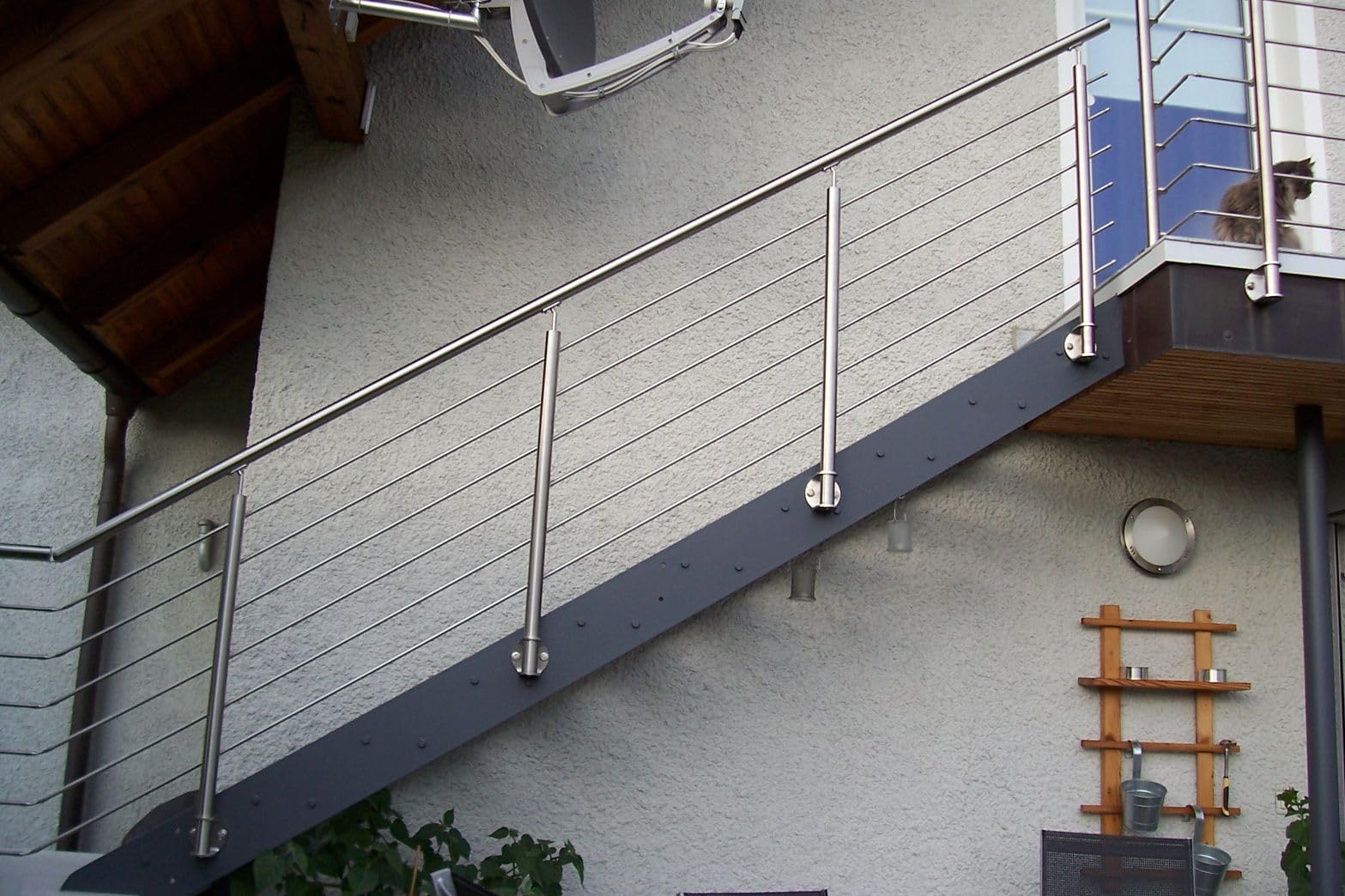 Edelstahl Treppengeländer Außengeländer 2m lang 0,9m hoch Seitenmontage Winkelverstellbar L:2000mm H:900mm