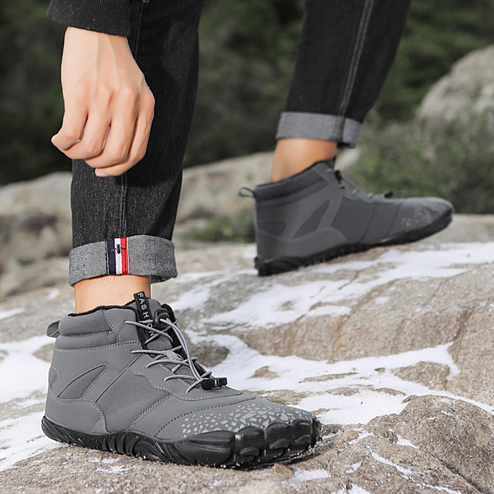 Barfuß-Arbeitsstiefel trocknend wasserdicht rutschfest | Barfußwandern für Herren und Damen für Wandern, , Fitnessstudio, Workout, Gewichtheben, Training, Outdoor, Reisen, Alltag