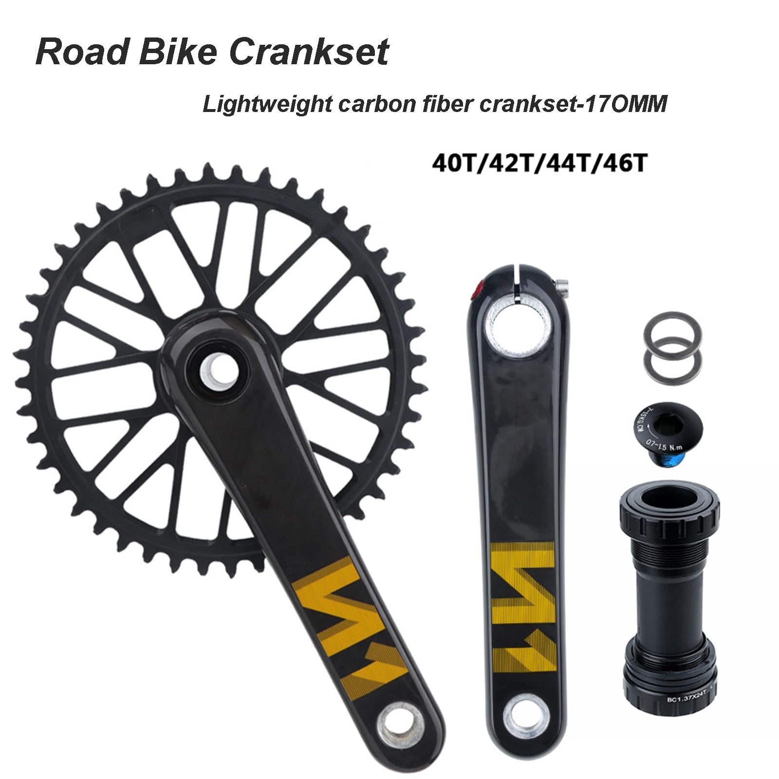 Amazon | カーボンファイバーロードバイククランクセット軽量 170