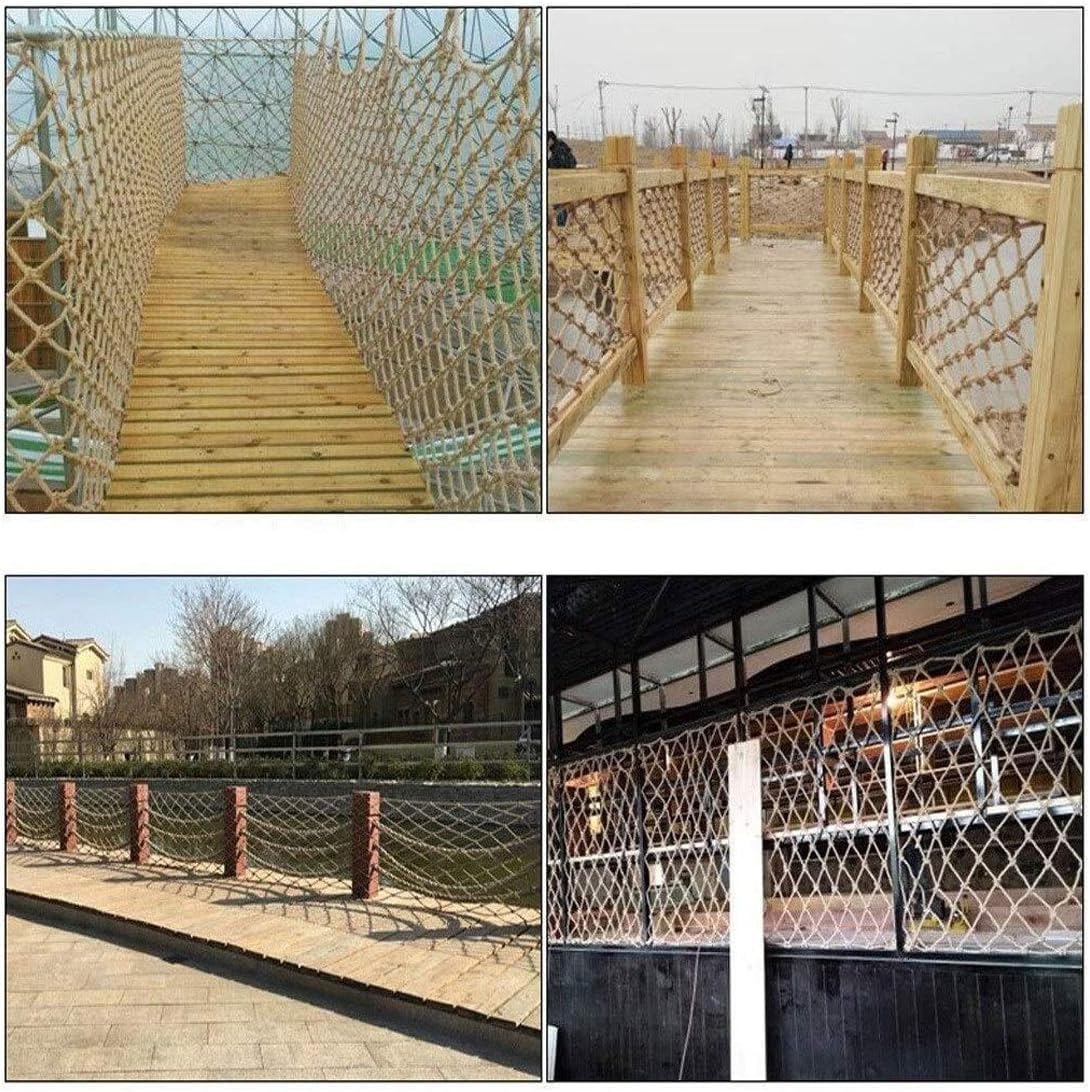 NIANTONG Red de Seguridad Barandilla Protección de Balcón Red de Escalada, Red de Cuerda Cáñamo, Seguridad Niños, Red Anticaída Escaleras Balcón, Red de Techo Partición(Size:1 * 8m(3 * 26ft))