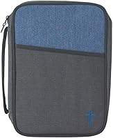 Vista 1 de Funda para Biblia de poliéster reforzado gris y azul con asa, Thinline, Gris y azul