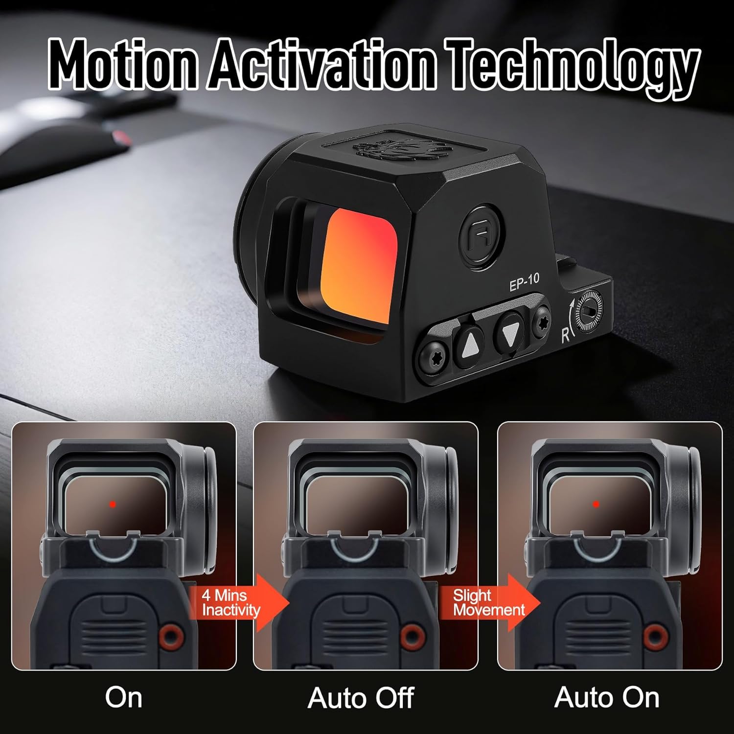 EP-10 Enclosed Red Dot Sight for RMSc Footprint - Aspherical Lens Micro Red Dot Sights - Multiple Reticles 3 MOA Dot & 48 MOA Circle - Durable Closed Emitter Reflex Sights