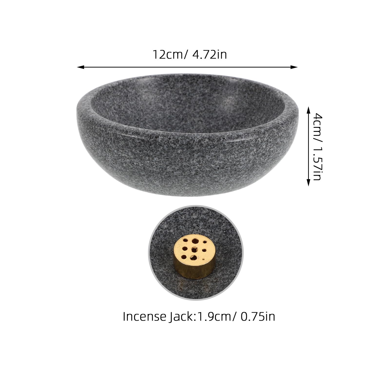 Soporte de Incienso de Mármol Natural para Hogar y Meditación, Compatible Quemadores de Incienso y Purificador de Espacios, Diseño Decorativo y Elegante en Latón
