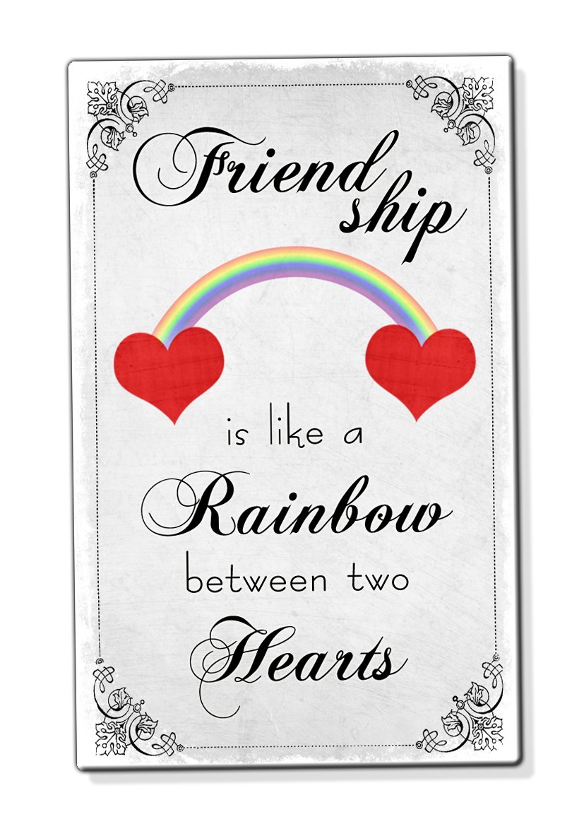 Friendship A Rainbow Between Two Hearts Friend Fridge Magnet