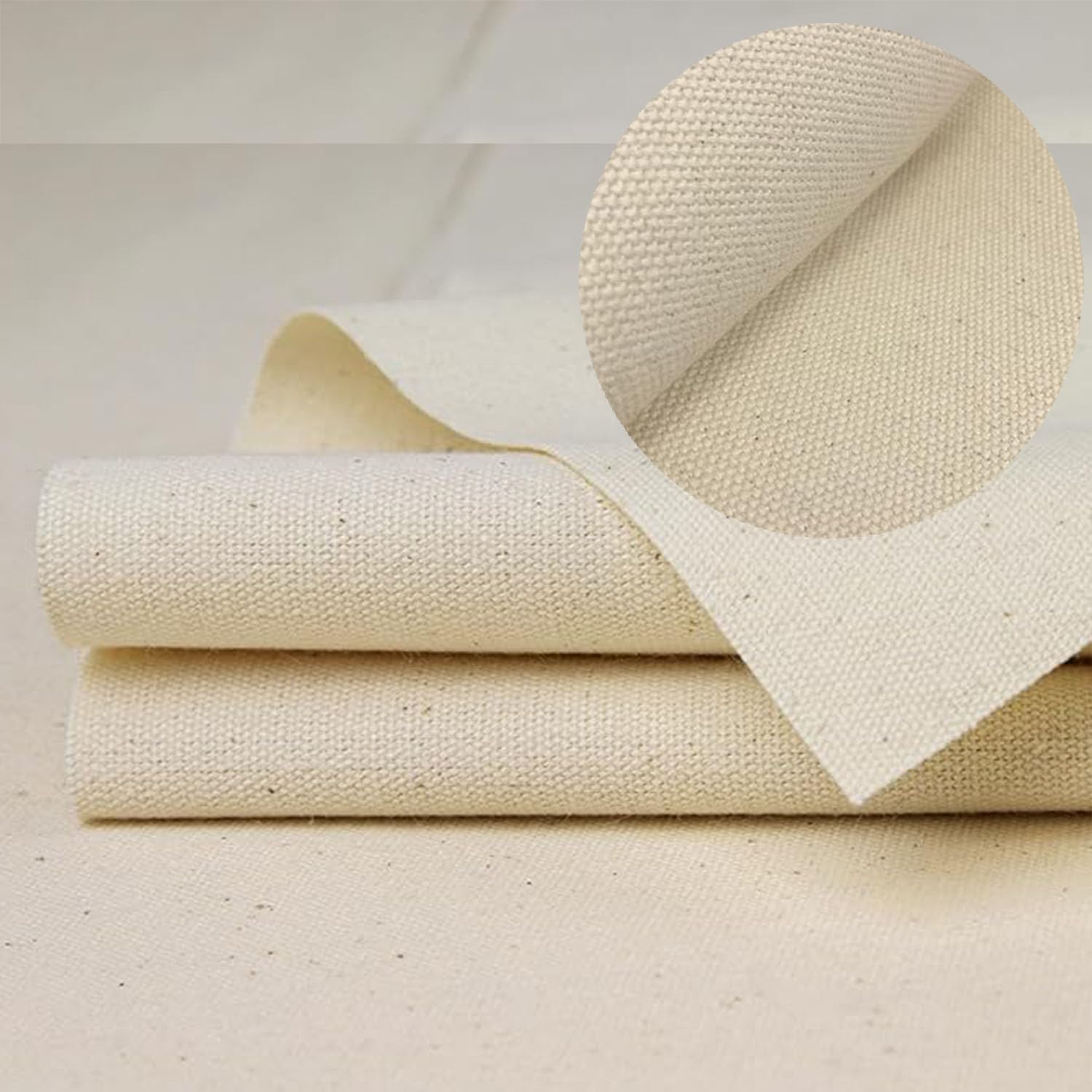 CANVASS® 2/5 Meters Tarp & Canvas Cotton Duck Canvas Cloth, Natural Color (Stiff) (Table Cloth/Manjarpaat/Manjarpat) (63 Inches Width) 2 Mtrs