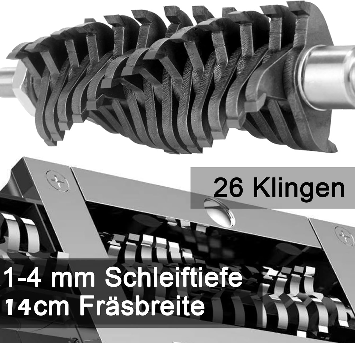 Betonschleifer 140mm Sanierungsfräse Betonfräse 1200W Schleifer Putzfräse Mauerfräse Hand-Trockenbauschleifer mit Absaugung