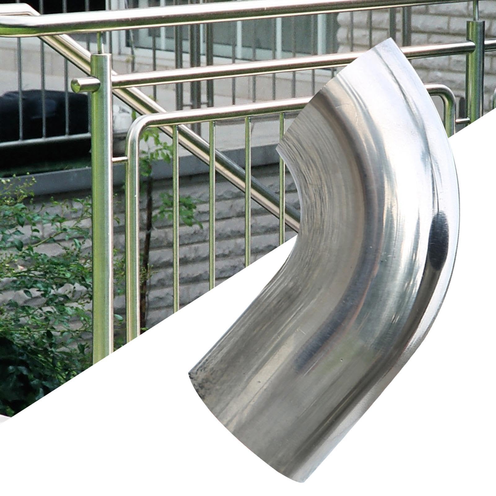 Curva per saldatura – Tubo angolare di scarico a 90 gradi | in acciaio inox, raccordo per tubo sanitario a morsetto, raccordo per tubo di scarico auto-modificato, corrimano per scale