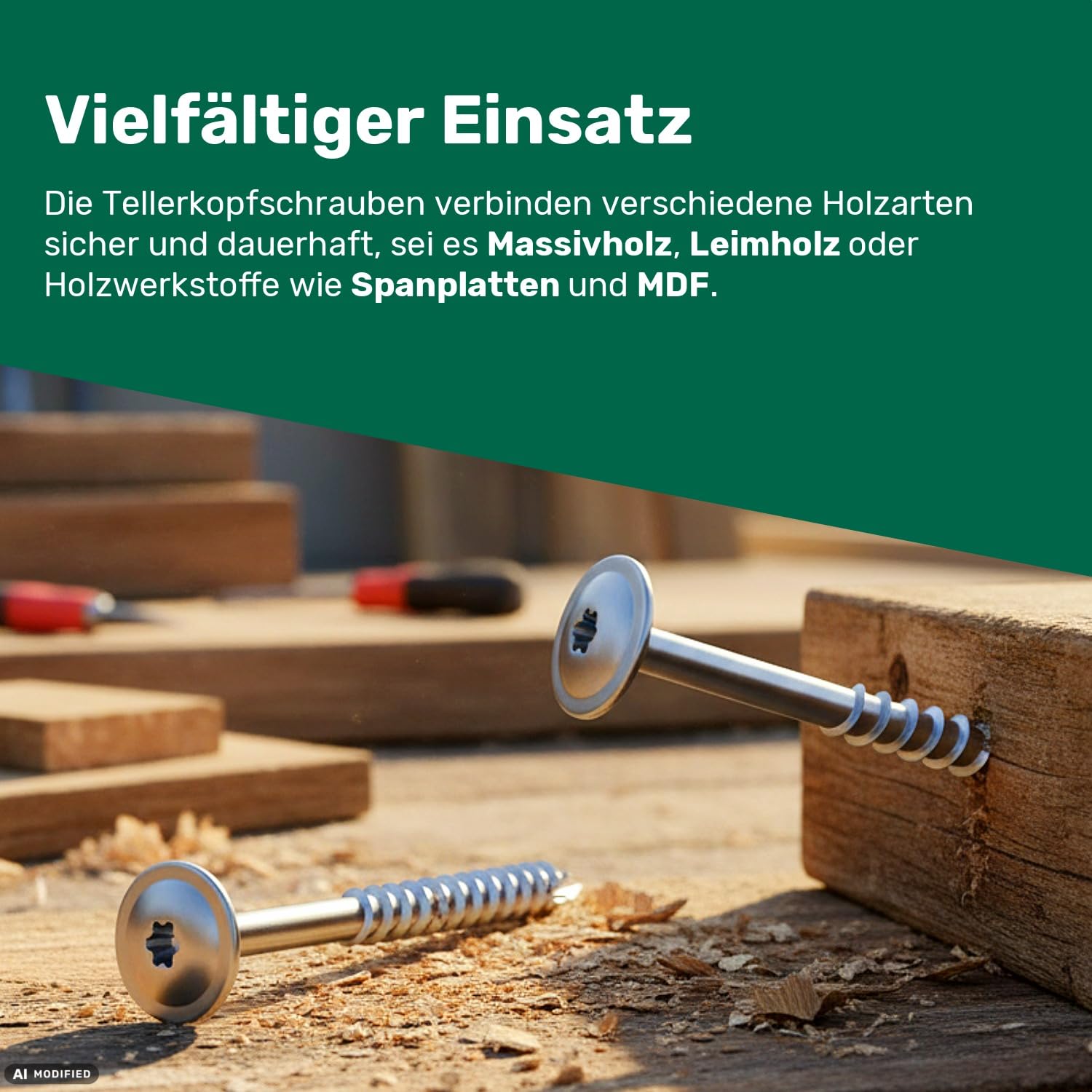 PARCO Tellerkopfschrauben Edelstahl A2 6x120mm - 100 Stück, ideal um ein - Gartenhaus, Terrassenüberdachung, Gartenzaun, Carport, Vordach oder eine Gartenhütte ohne Unterlegscheiben aufzubauen