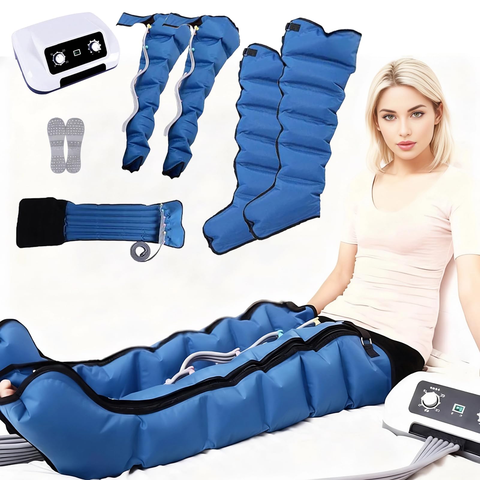 6 Masażer Kompresyjny Nogi Presoterapia Presoterapia dla domu brzucha i nóg, masażer stóp i nóg, wzmacniacz krążenia dla stóp, nóg, talii