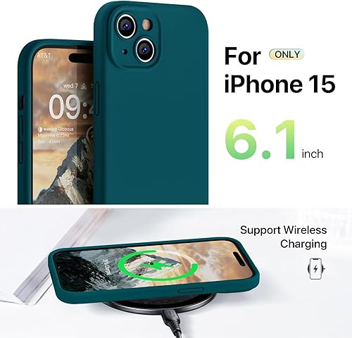 Miniatura 6 de GOODVISH Funda compatible con iPhone 15, silicona mejorada protección mejorada de la cámara funda para teléfono con 2 protectores de pantalla, forro