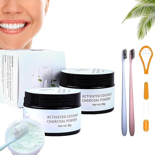 Amore Paris - Blanqueador dental Amore Paris, polvo blanqueador de dientes de coco activado, blanqueamiento dental eficaz removedor de manchas por