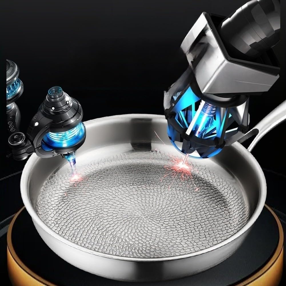 Sartén de para titanio Martilleado con Tapa Antiadherente para Inducción y Gas, Cocción Saludable sin Recubrimientos, Ligera y Duradera, 24 cm 1000 ML(22cm with Lid)