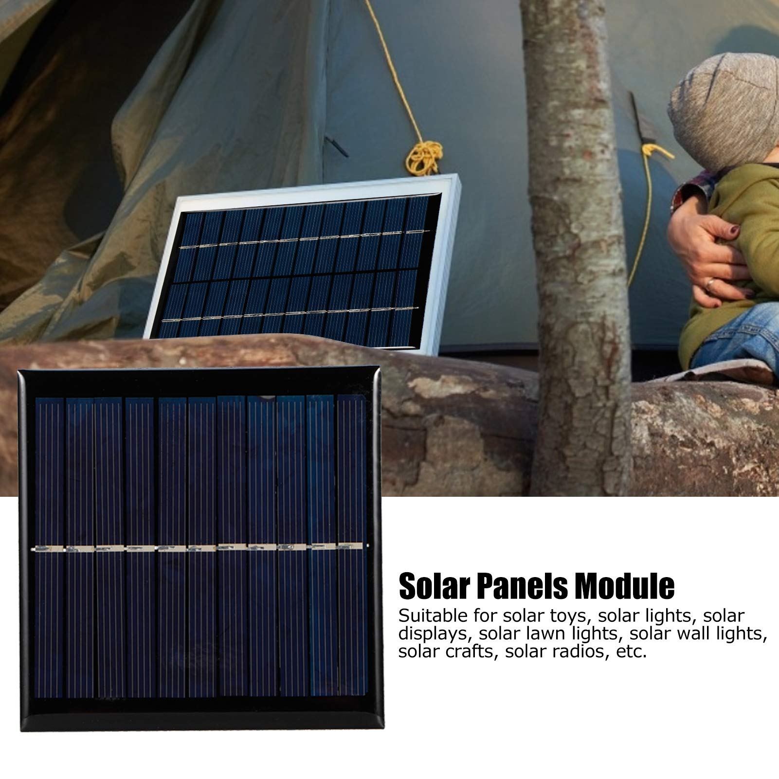 Qiilu Cellule Photovoltaïque Panneau Solaire Portable, Panneau Solaire