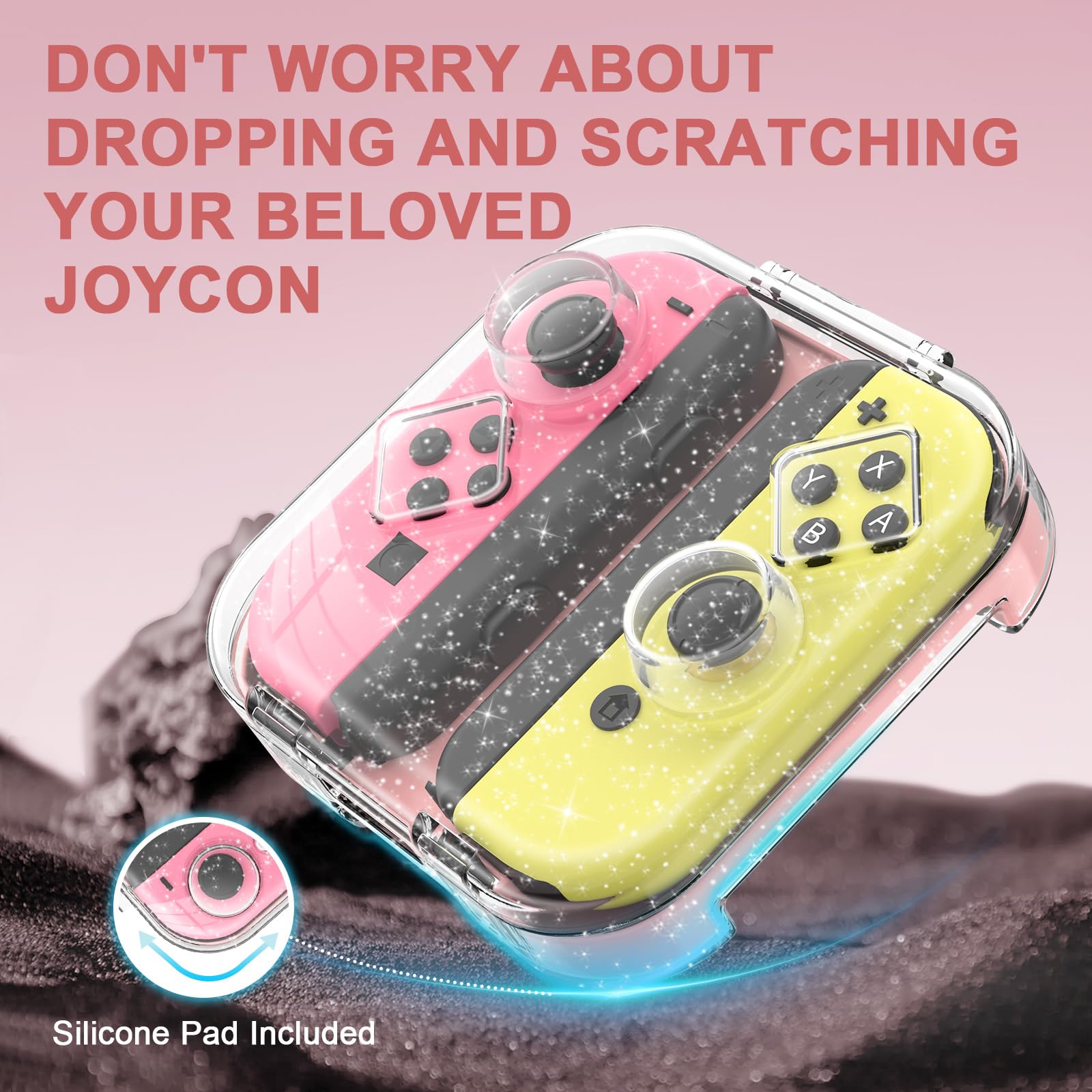 TiMOVO Switch Controller Aufbewahrungsbox, Staubdichte Schutzbox für Nintendo Switch/OLED mit Magnetverschluss und Kratzfestem Silikonpad
