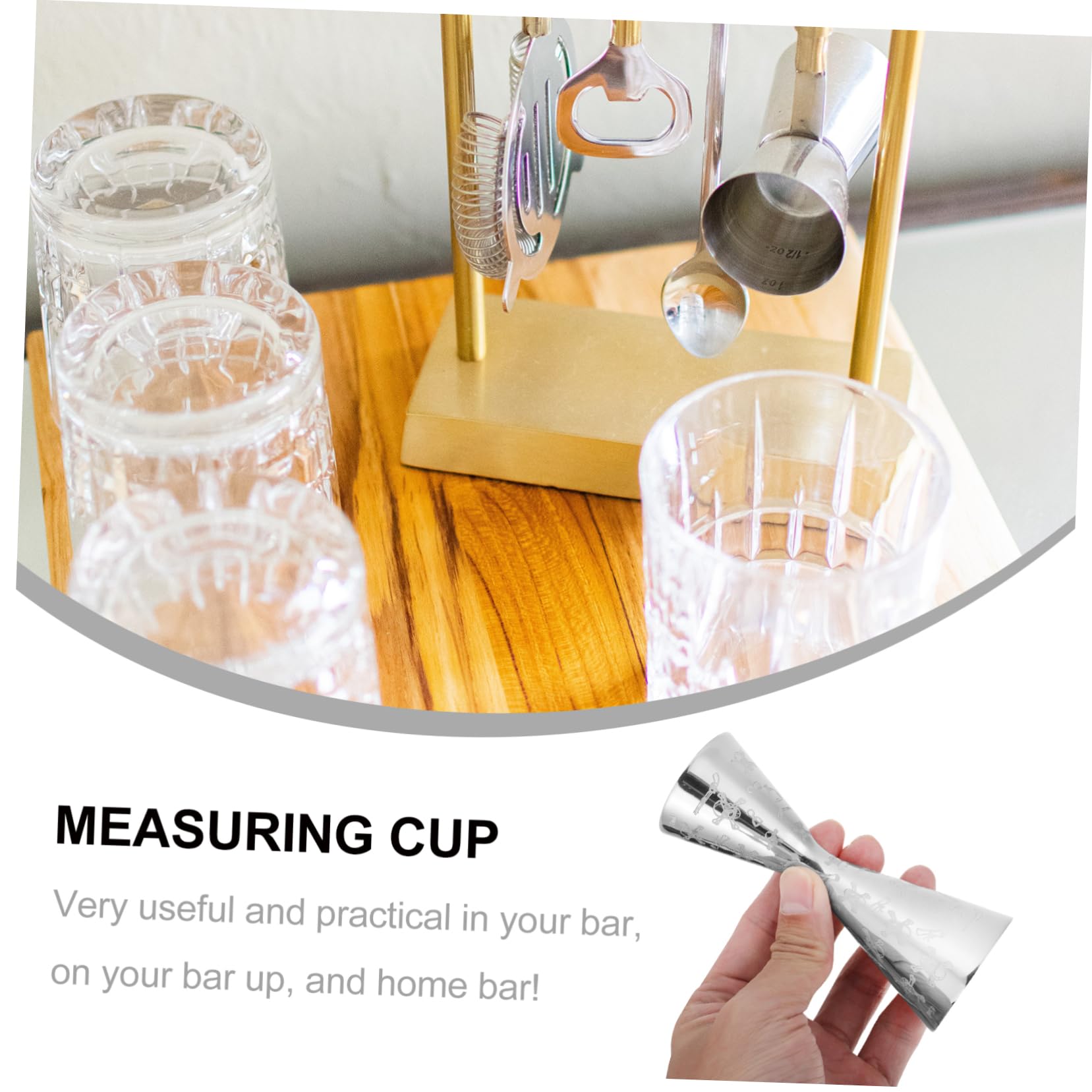 ABOOFAN Verres À Vin 3 Pièces Mesureur de vin en Acier Inoxydable doseur de Mesure pour Barman Outil de Barre à la Maison Tasse d'once Tasse à mesurer de Barman escalader Cocktail gigue