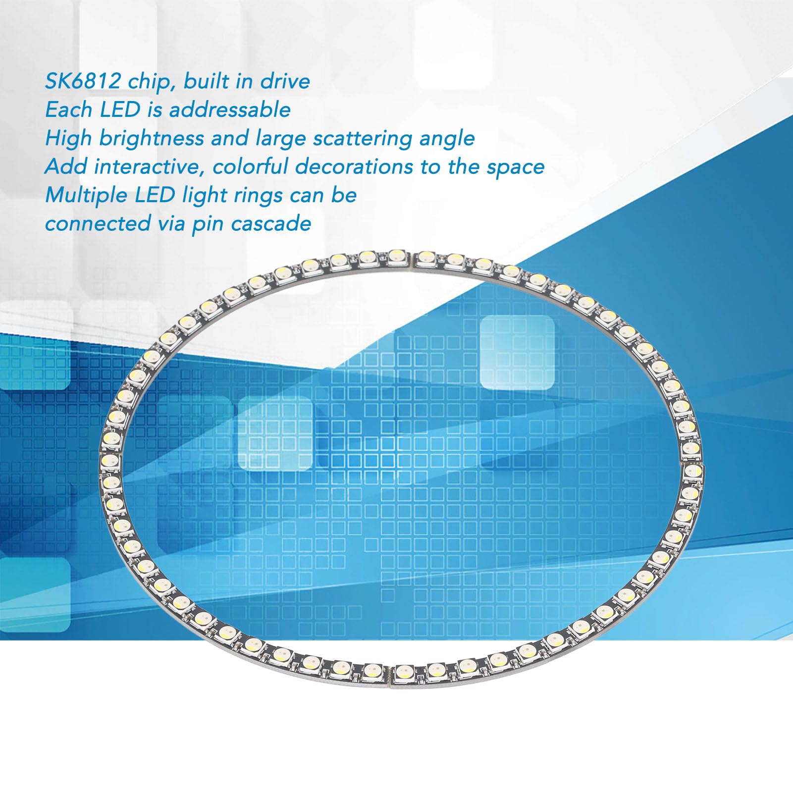 Luce Circolare LED RGB, SK6812 Indirizzabile 60 Bit Full Color PCB Modulo