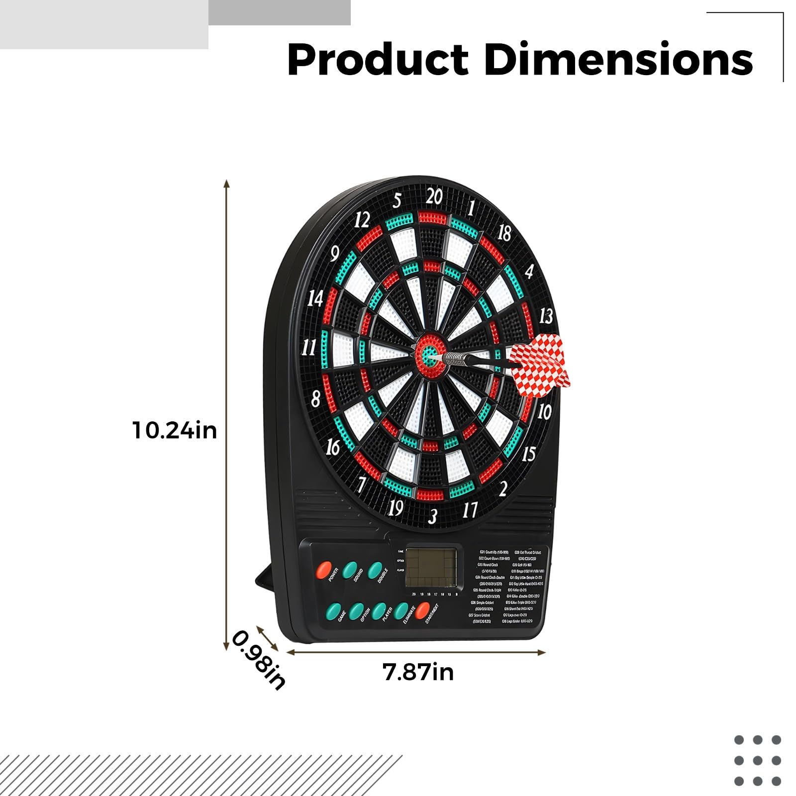 Juego de diana electrónica con 3 dardos, pantalla LCD para puntuación automática, diana de punta suave, portátil con soporte, múltiples juegos para sala de juegos familiar, 26 x 20 cm