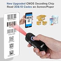 Vista 5 de OBZ Mini escáner de código de barras Bluetooth, escáner de código de barras inalámbrico 2D, versátil escáner de código QR portátil USB 1D 2D
