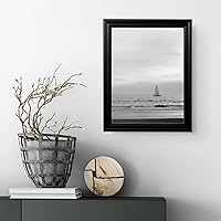 Vista 3 de Marcos de 23 x 34 pulgadas, estilo tradicional, negro, delgado, 0.75 pulgadas de ancho, madera de álamo maciza, decoración de pared, póster de fotos