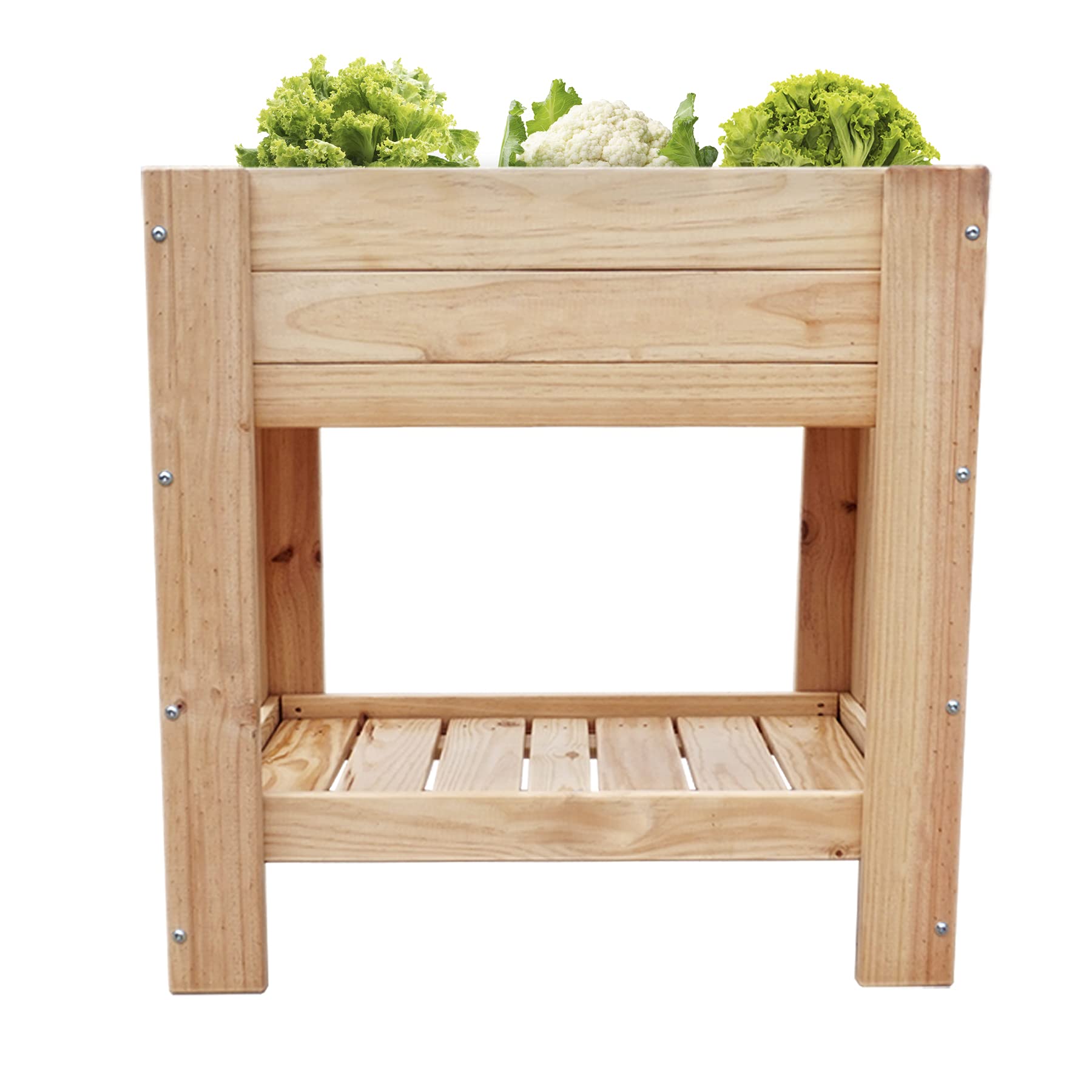 PLANTAWA Mesa de Cultivo, Mesa Rectangular, Mesa de Madera para Huerto Urbano, 80 x 64 x 117 cm, Jardinera Exterior para Terraza Jardín Monta tu Huerto Grande