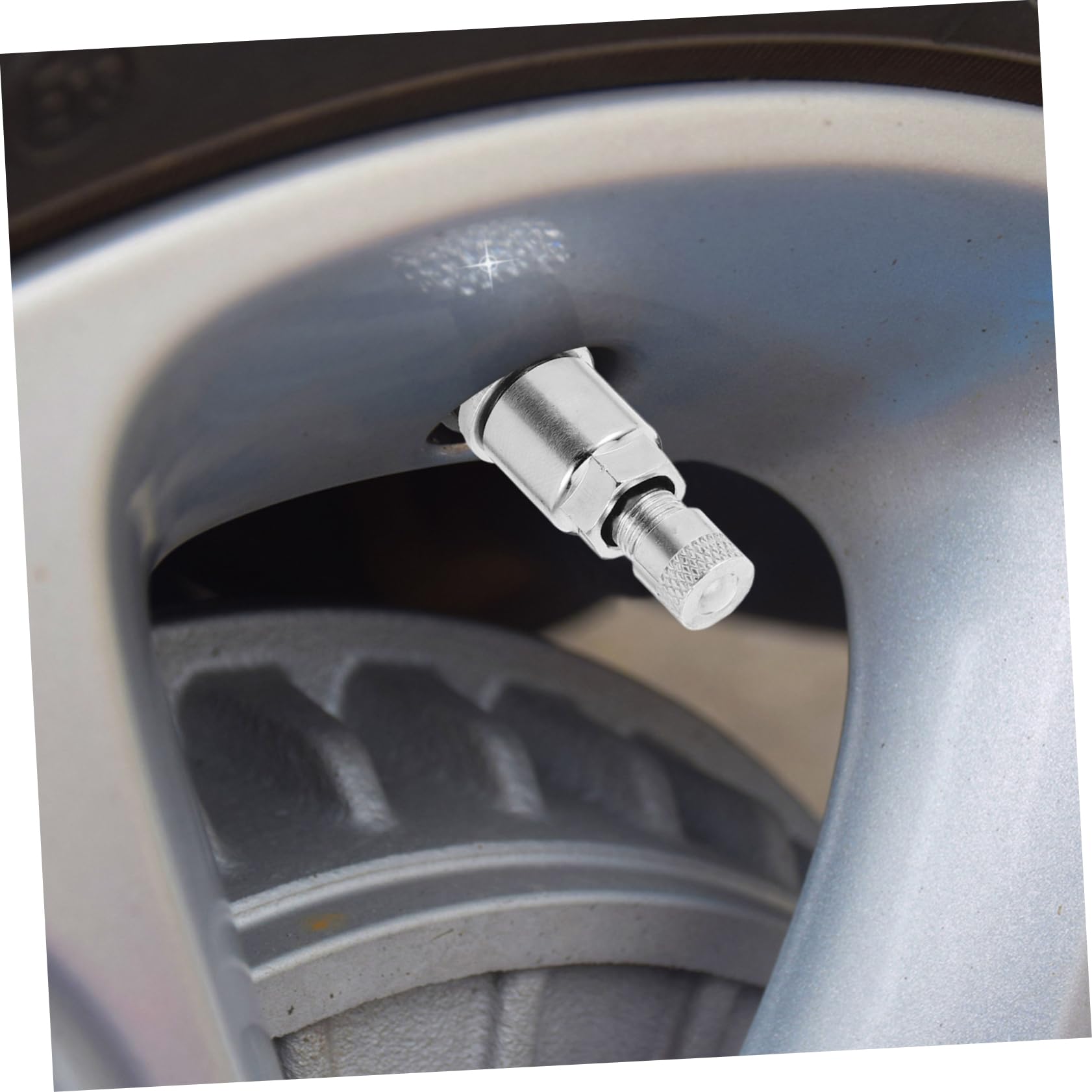 ULTECHNOVO 10 Pezzi Valvole per Pneumatici in Acciaio 45 Facile da Installare e Efficiente per Trailer e Pneumatici Tappo Antipolvere Argento