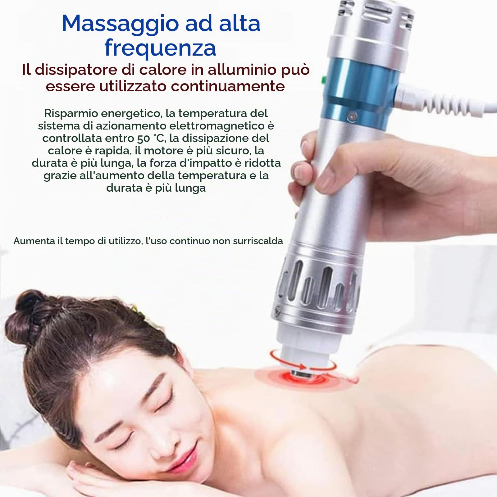 Macchina per Terapia Ad Onde D'urto con 7 Testine Massaggianti, Frequenza Regolabile 1-16Hz Ed Energia 60-200MJ, Non Invasivo, per Il Sollievo dal Dolore Articolare E Muscolare