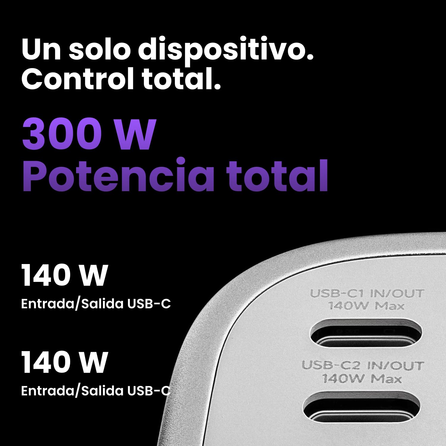 Shargeek 300 Batería Externa 4000mAh*6, Cargador portátil para portátil de 140W PD3.1 con 2 USB-C, 1 USB-A y Salida DC, batería Transparente de Carga rápida para MacBook Pro, iPhone, Starlink