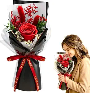 Preserved Red Rose Bouquet Gift for Women and Mom